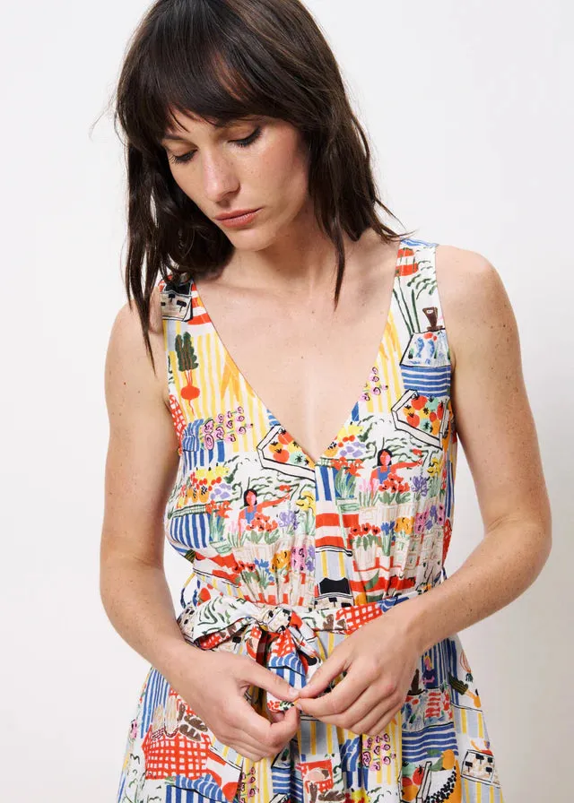 Achouak Dress (White/Multicoloured)