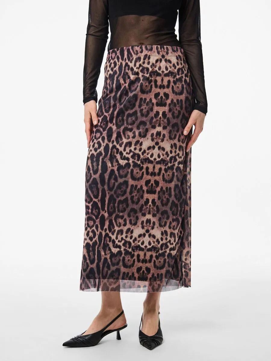 Ada High Waist Ankle Skirt (Black Leo)