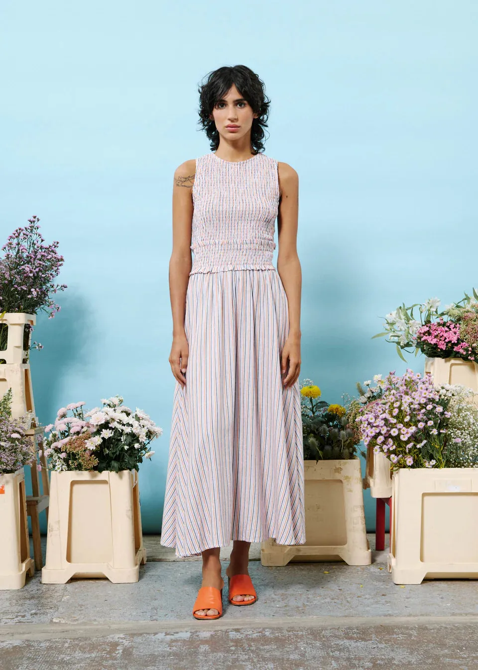 Alexiane Sleeveless Dress (Lilac/Orange)