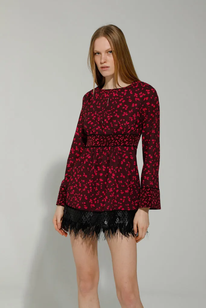 ASTRA MINI DRESS (PINK/ BURGUNDY)