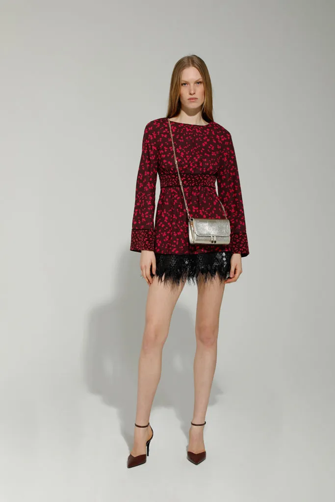 ASTRA MINI DRESS (PINK/ BURGUNDY)