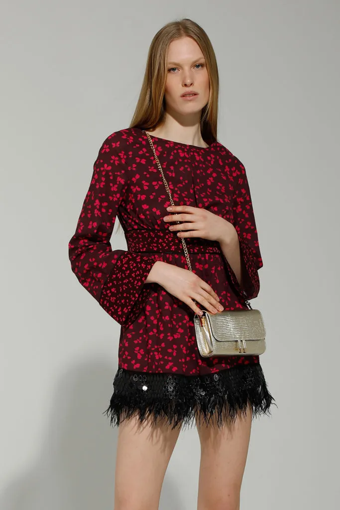 ASTRA MINI DRESS (PINK/ BURGUNDY)
