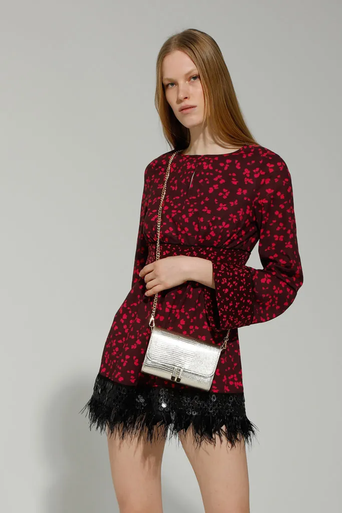 ASTRA MINI DRESS (PINK/ BURGUNDY)