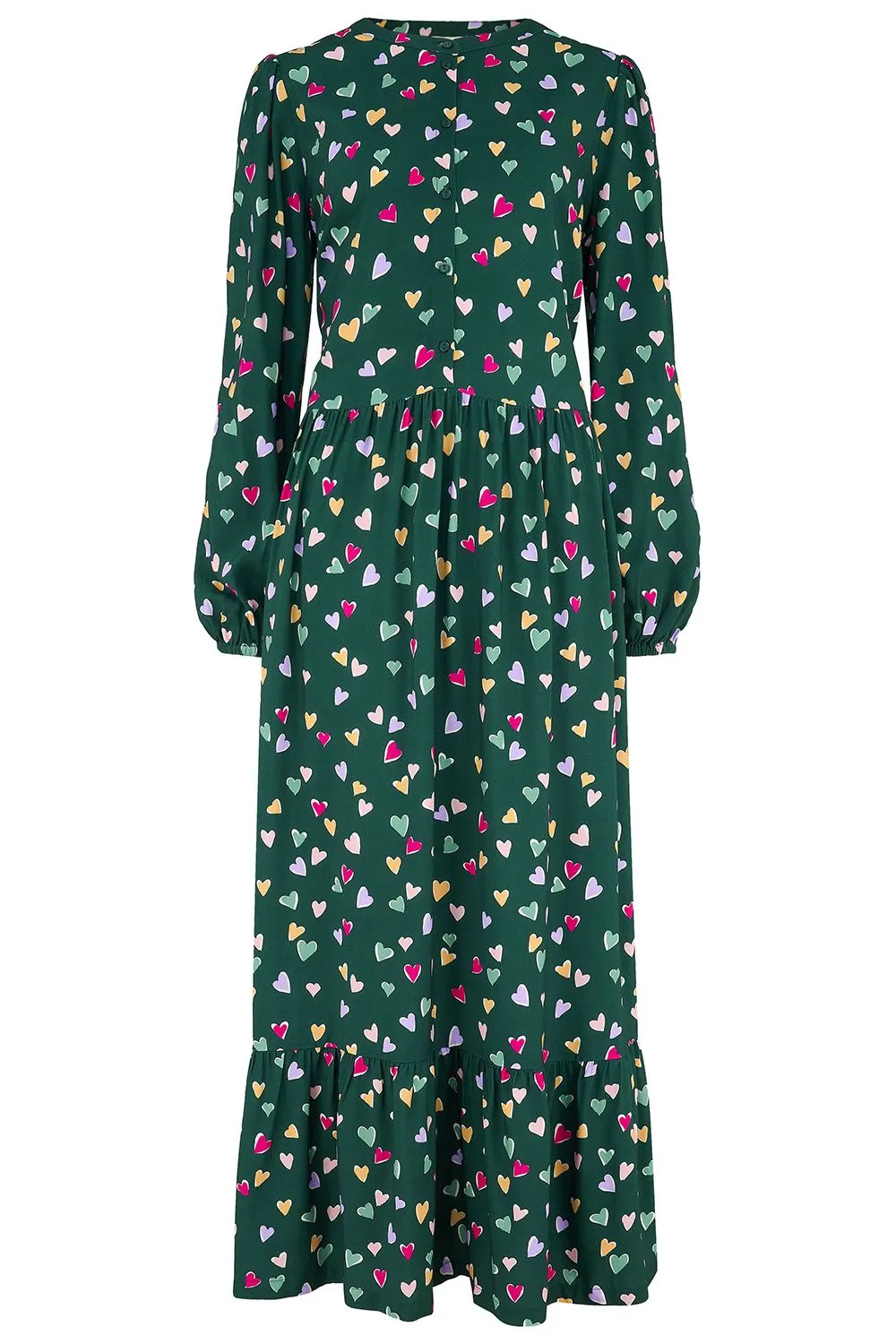 ESTHER MAXI SMOCK DRESS (GREEN)