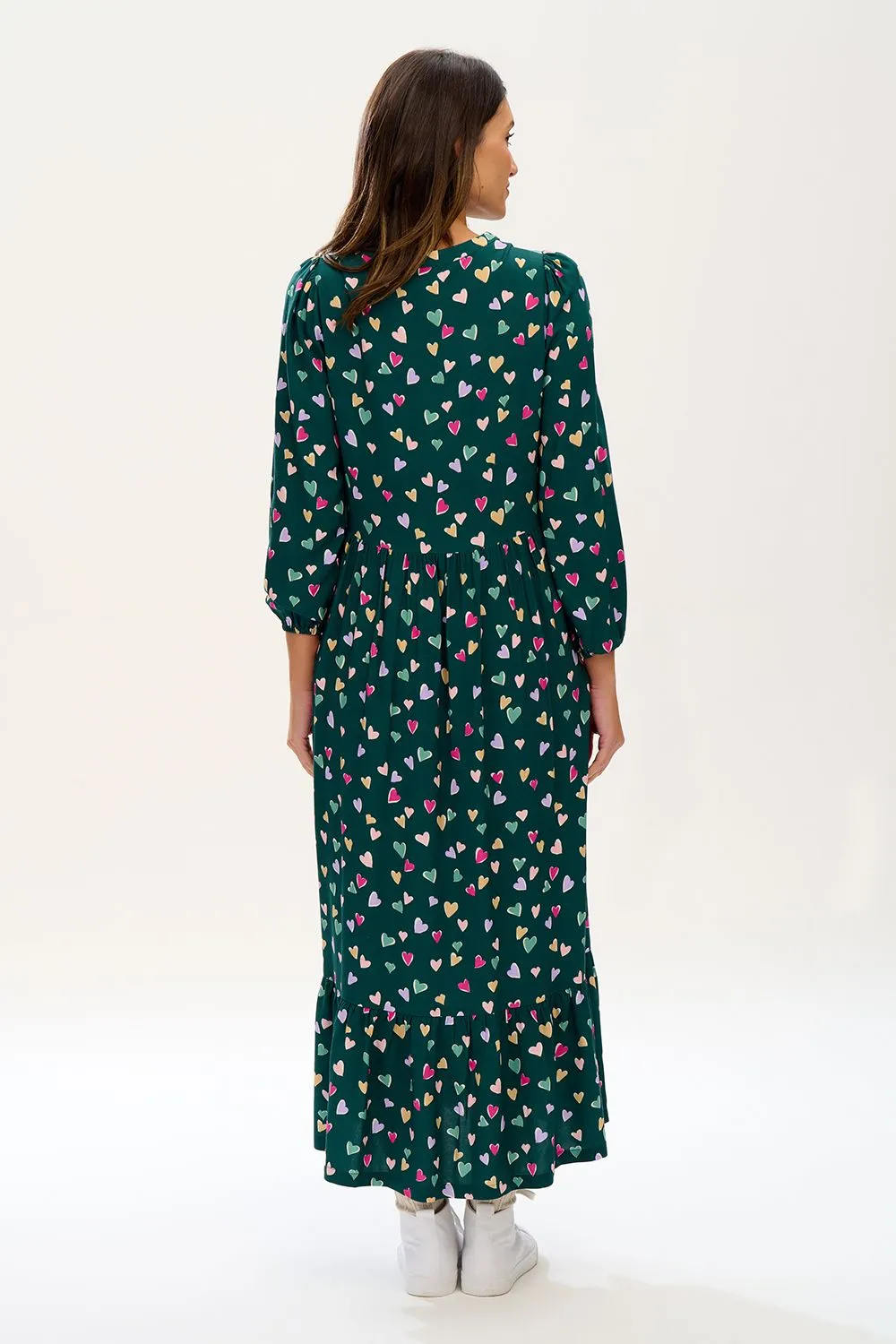 ESTHER MAXI SMOCK DRESS (GREEN)