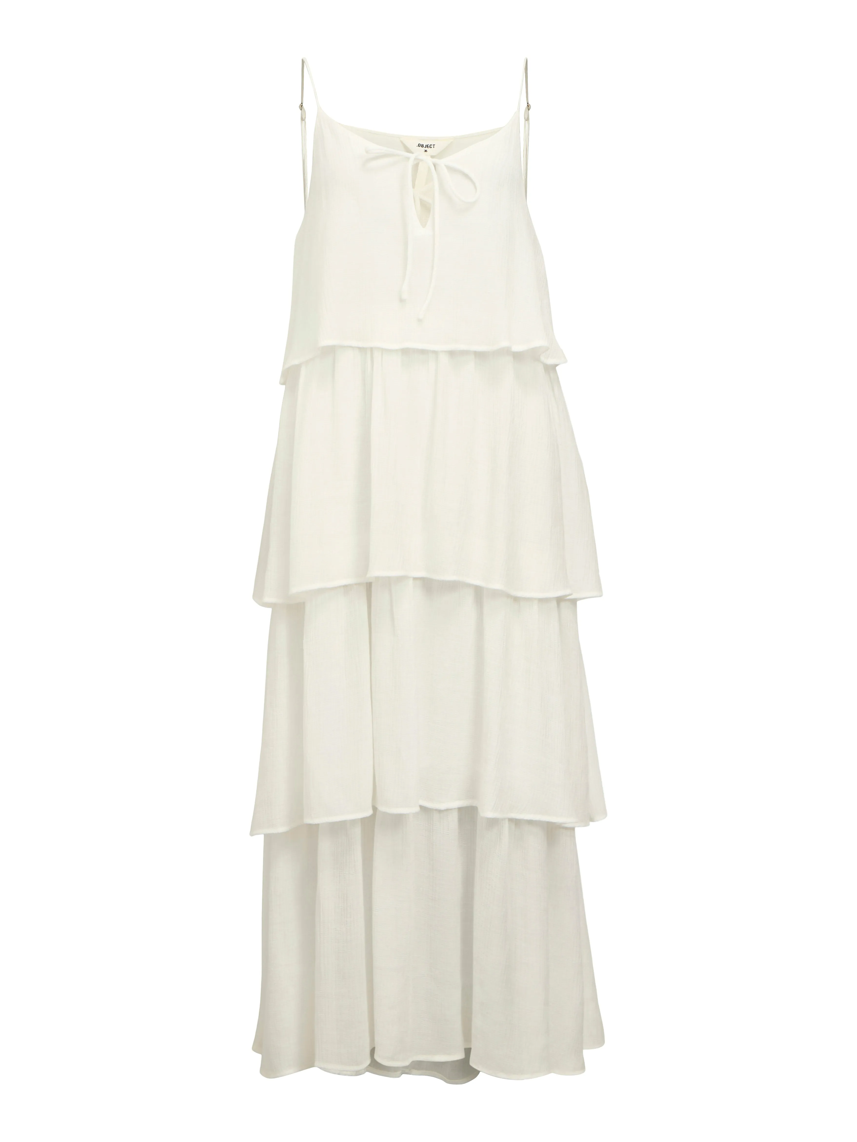 Jan Tiered Midi Dress (White)
