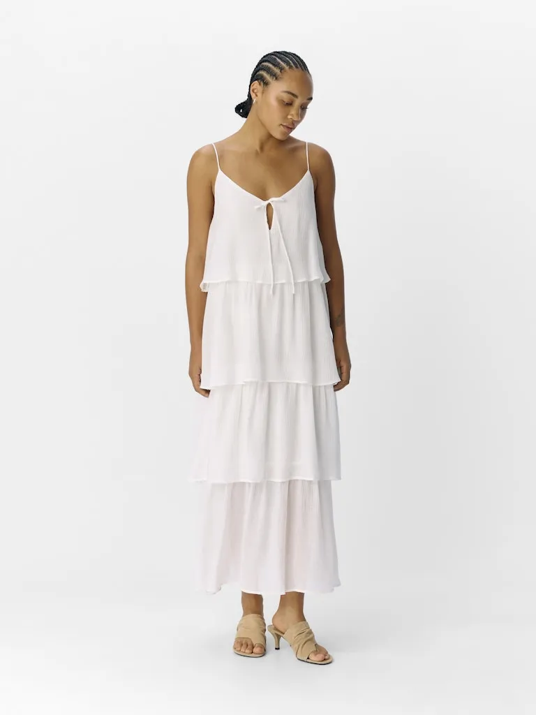 Jan Tiered Midi Dress (White)