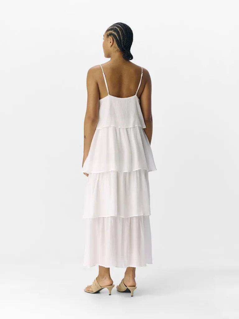 Jan Tiered Midi Dress (White)