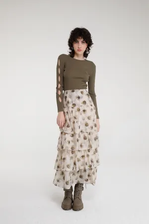 Lait Skirt (Beige/Brown)