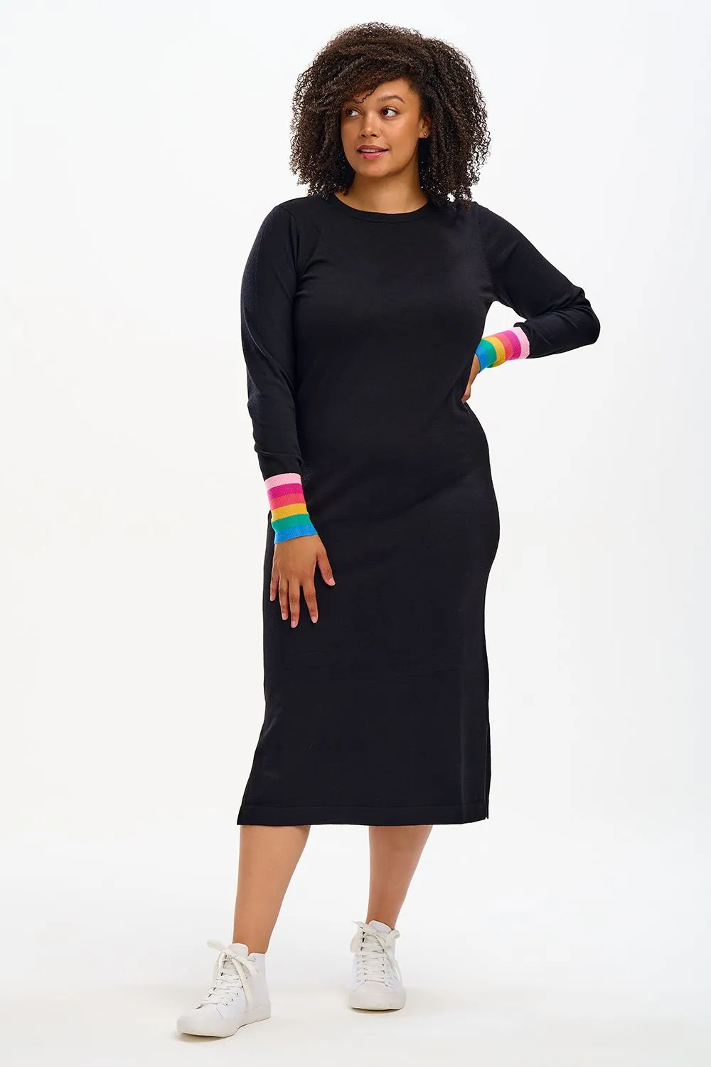 LISELLE MIDI KNIT DRESS (BLACK)