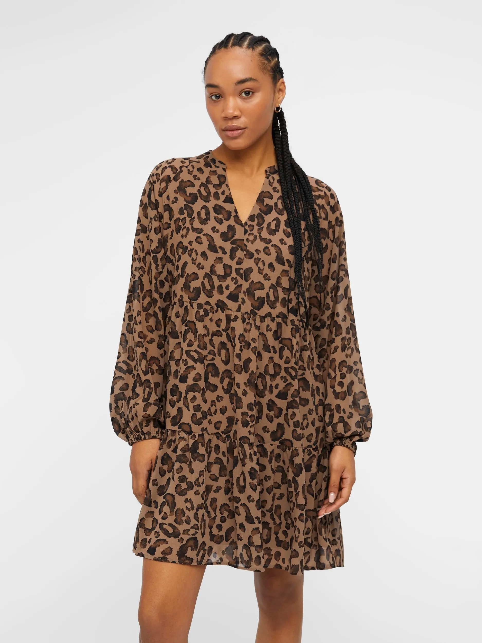 MILA SMOCK DRESS (FOSSIL/ DARK EARTH)