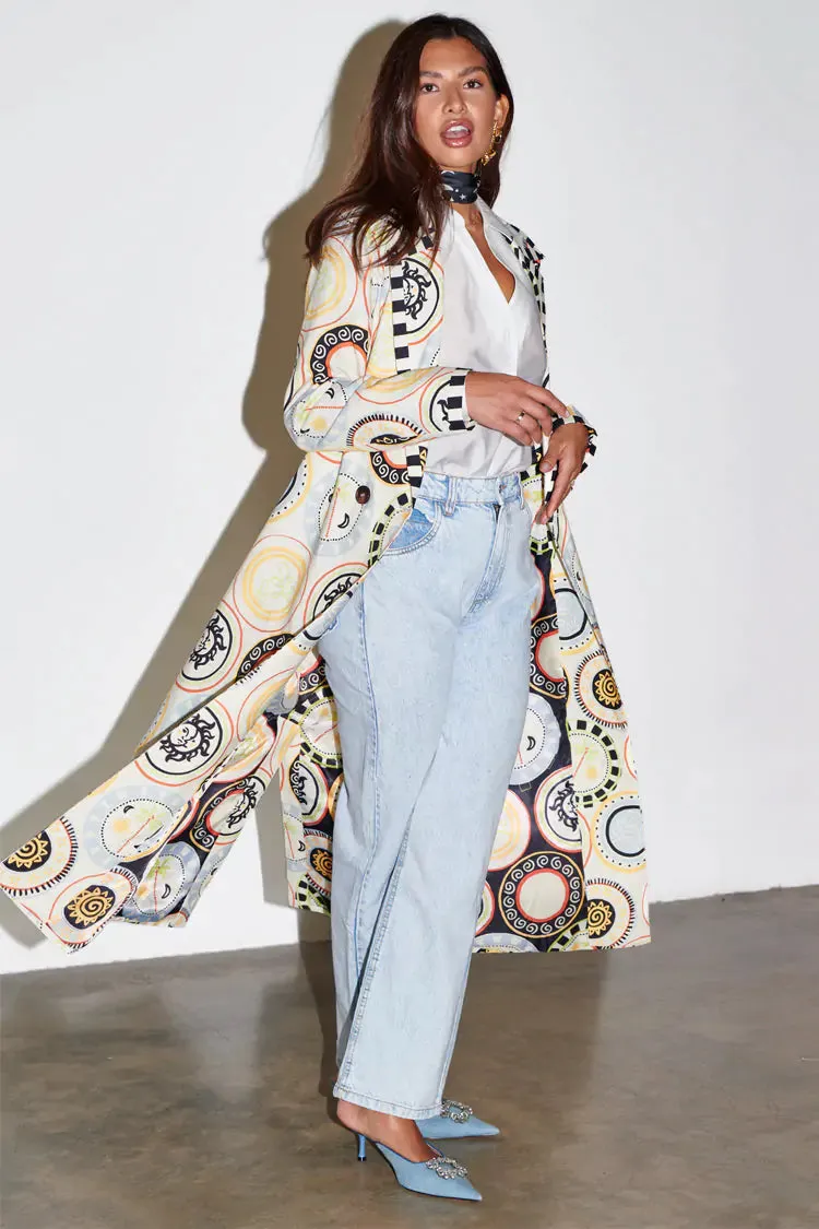 Mosaic Plate 55 Long Jacket (Cream)