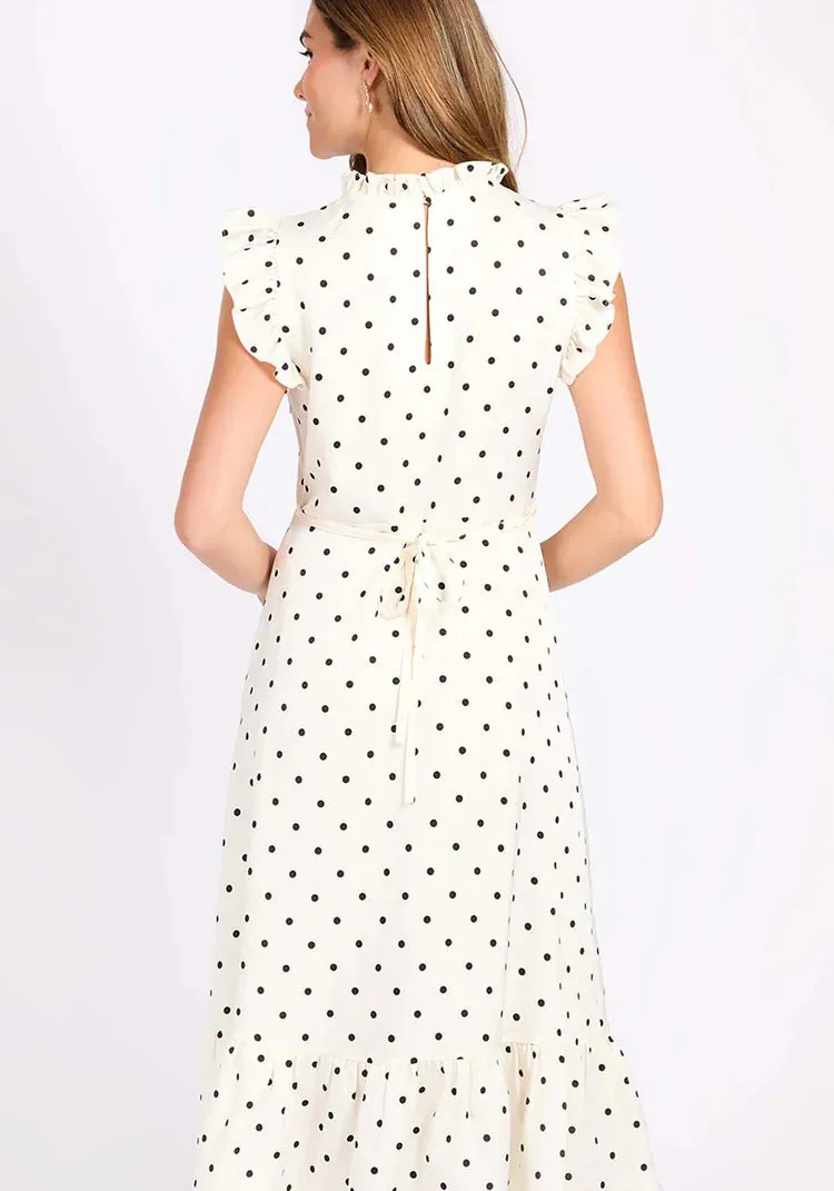 Parker Polka Dot Midaxi Dress (Ivory/Black)