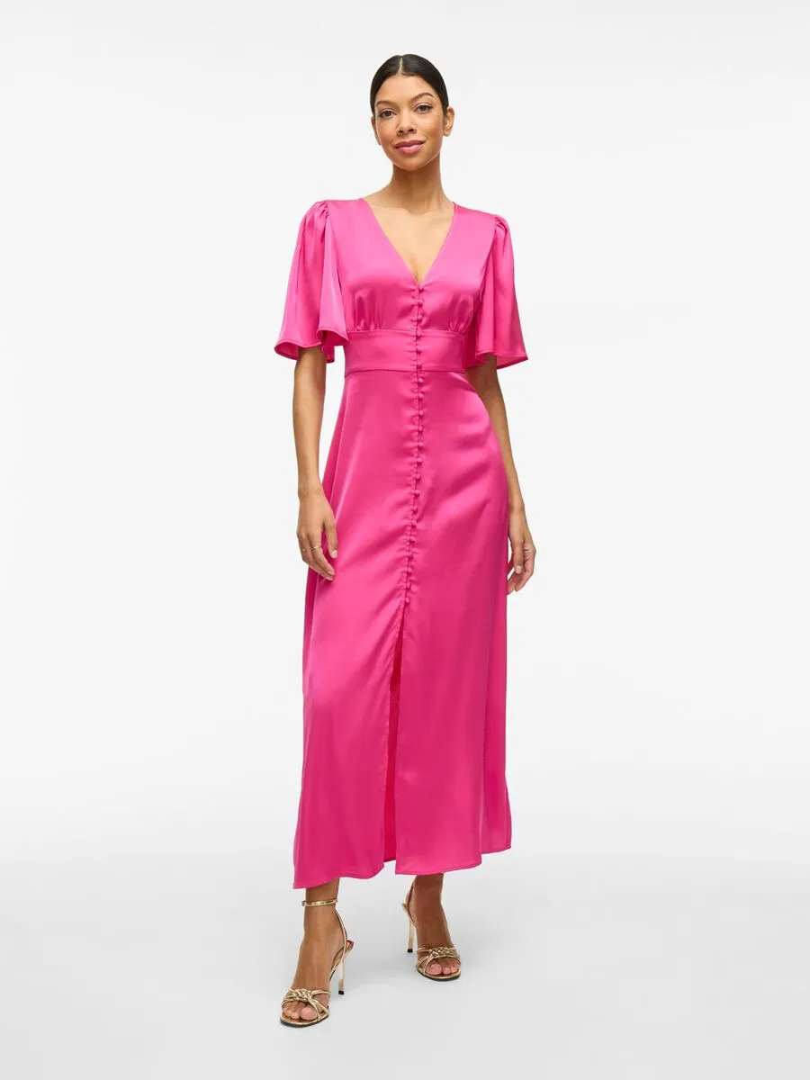 Ravenna V-Neck Ankle Dress (Raspberry Rose)