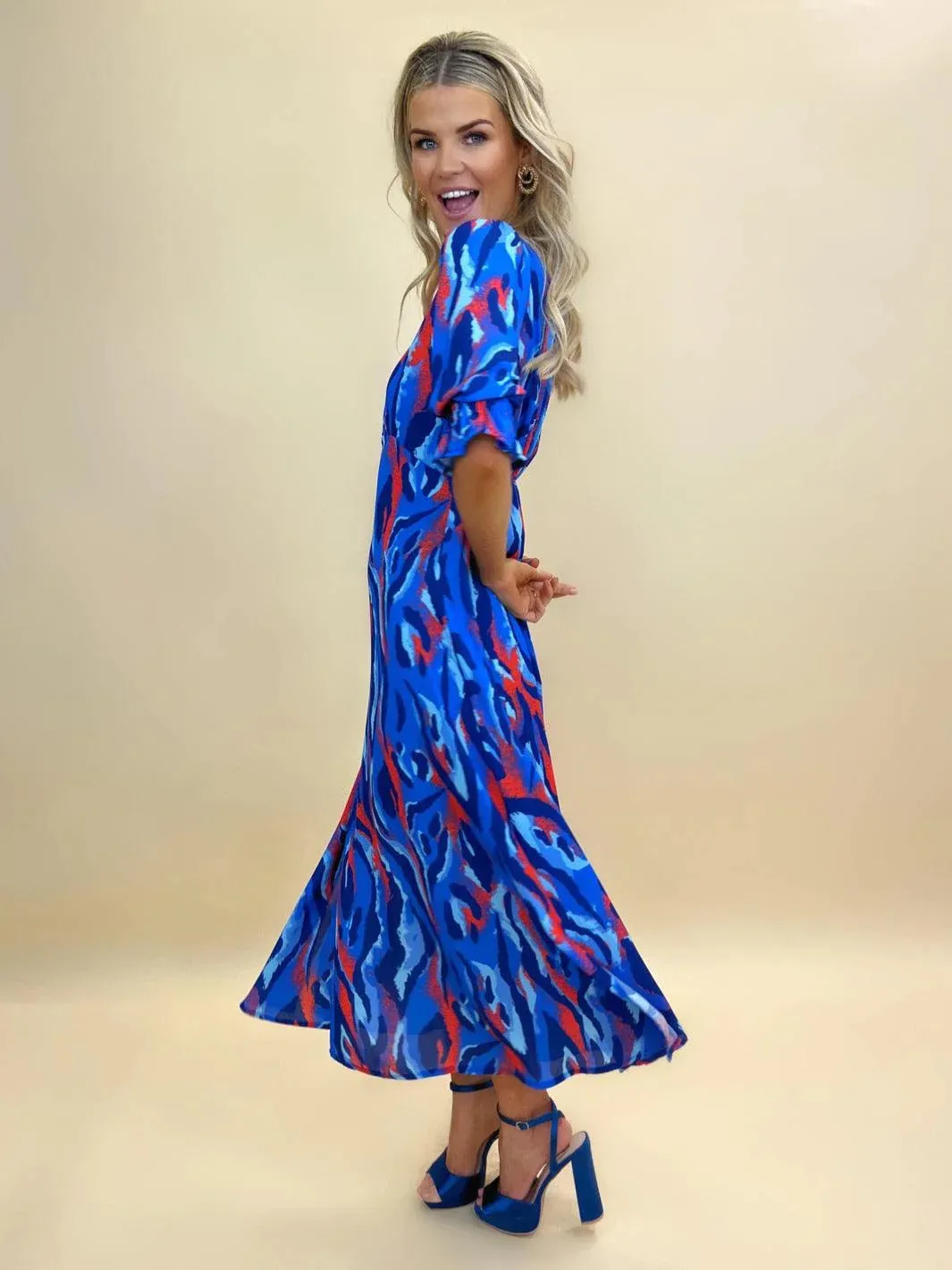 Streasa Dress (Blue/Red)
