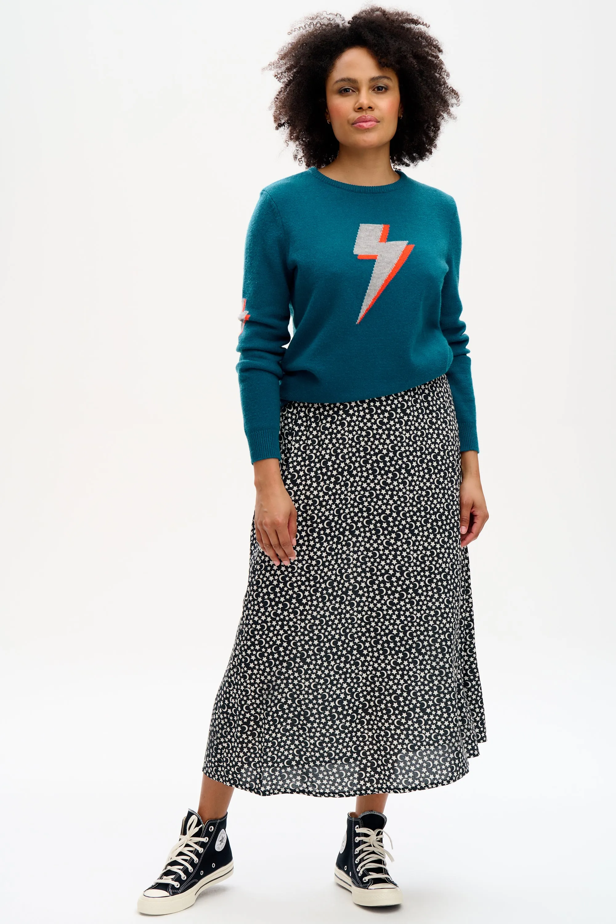 Zora Skirt - Monochrome Moon & Stars
