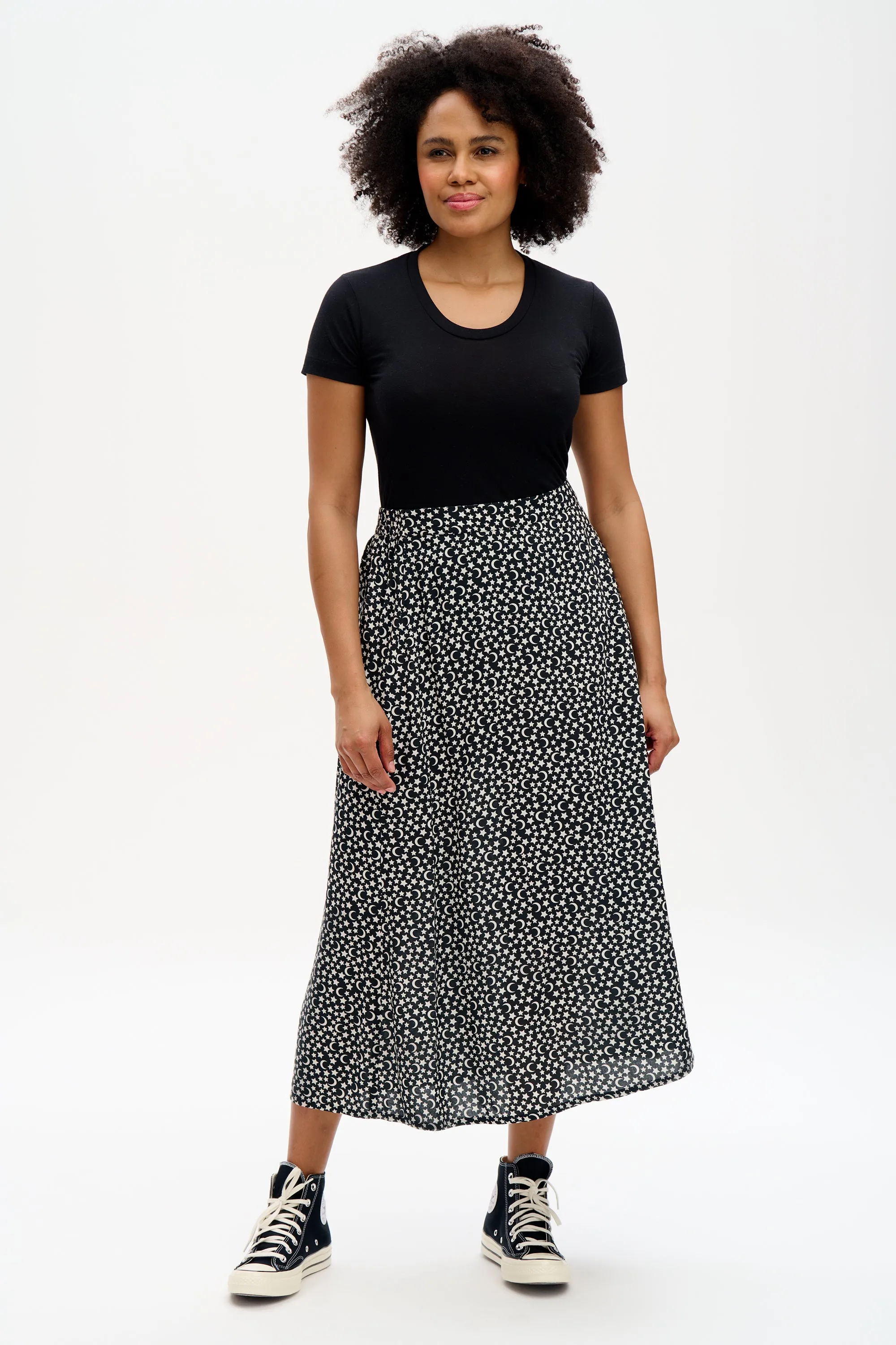 Zora Skirt - Monochrome Moon & Stars