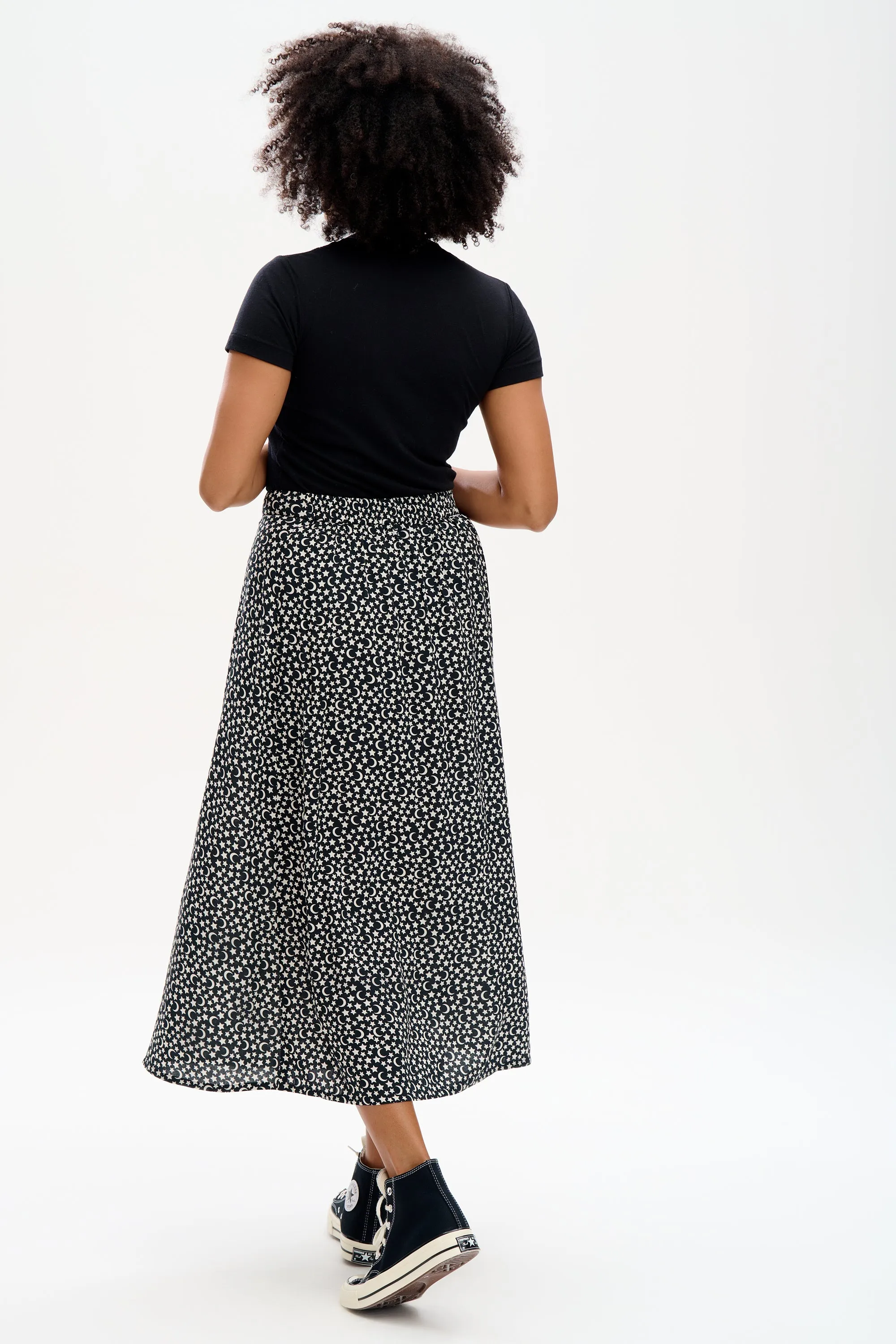 Zora Skirt - Monochrome Moon & Stars